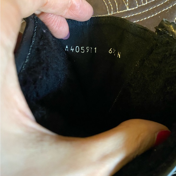 Stuart Weitzman Ankle Leather Boots Fur Lined Zipper Wedge Black Buckle 6.5 N - Picture 12 of 13